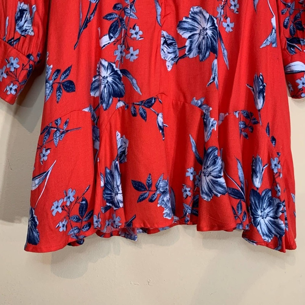 Altar’d State Red floral long sleeve Fit and Flare Dress Womens Size XS - Picture 10 of 12